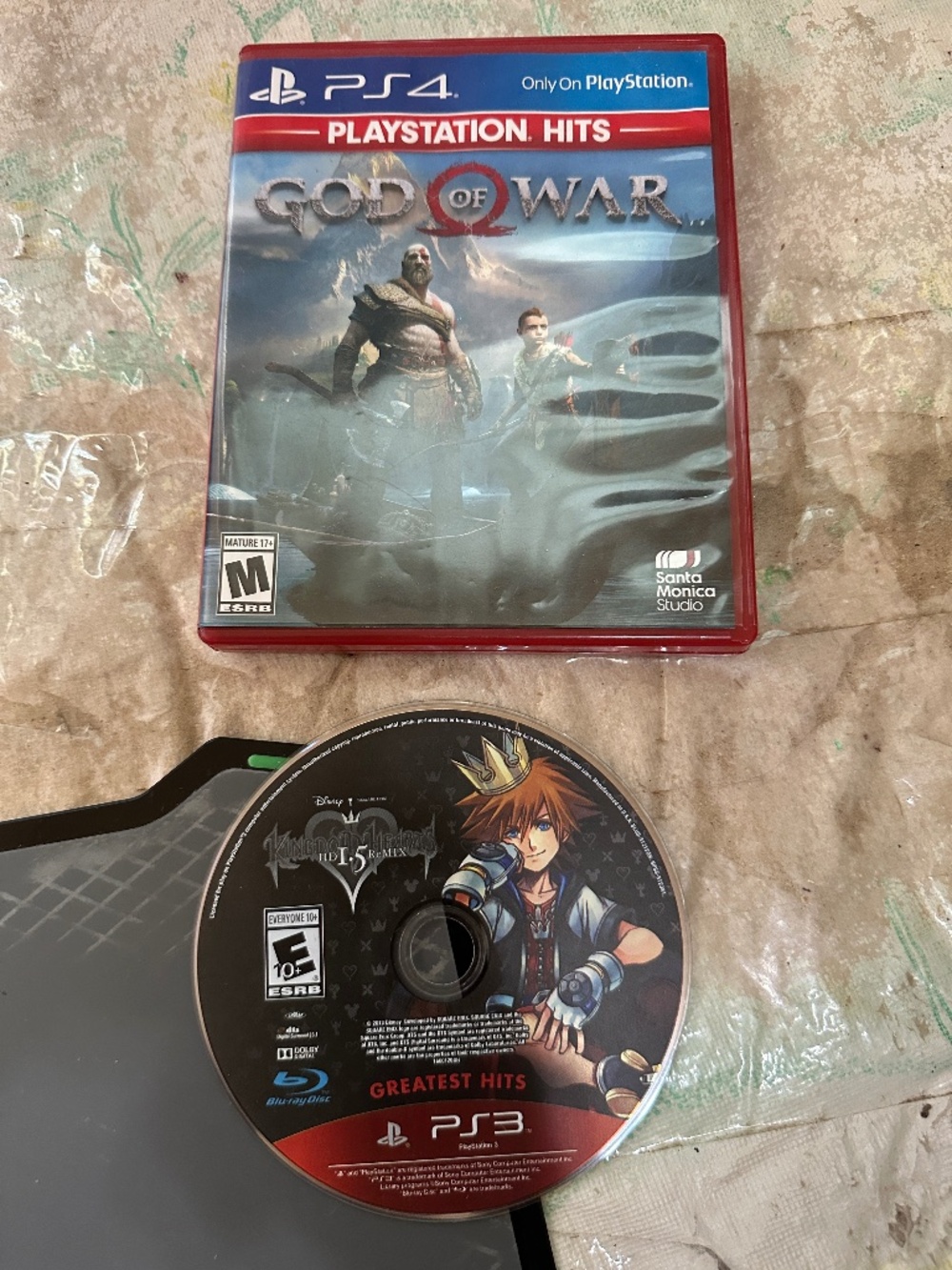 God of War PS4 & Kingdom Hearts HD 1.5 ReMIX PS3 Lot Includes Tales of Symphonia